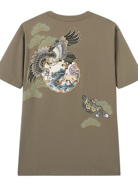 鬼洗短袖T恤潮流刺绣男式