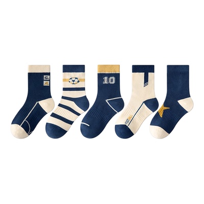 儿童袜子纯棉新款秋季无骨中筒袜