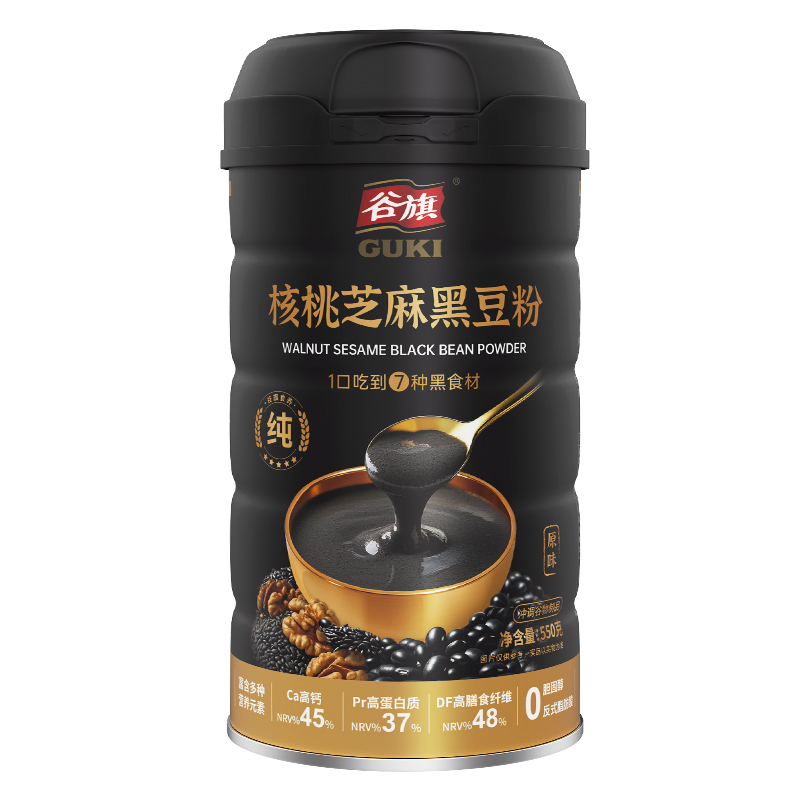 谷旗核桃芝麻黑豆粉550g黑芝麻糊黑豆粉代餐芝麻粉健康营养冲饮