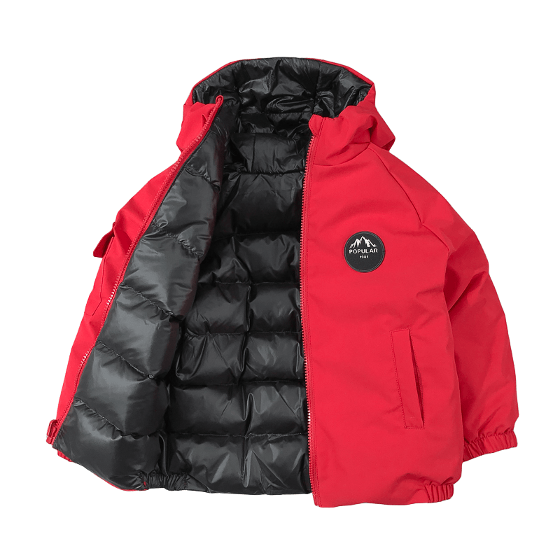 双面穿90绒儿童羽绒面包服
