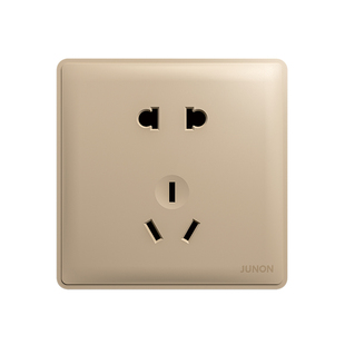 俊朗官方旗舰 天环插座面板多孔开关五孔16A安全防触电百搭太空金