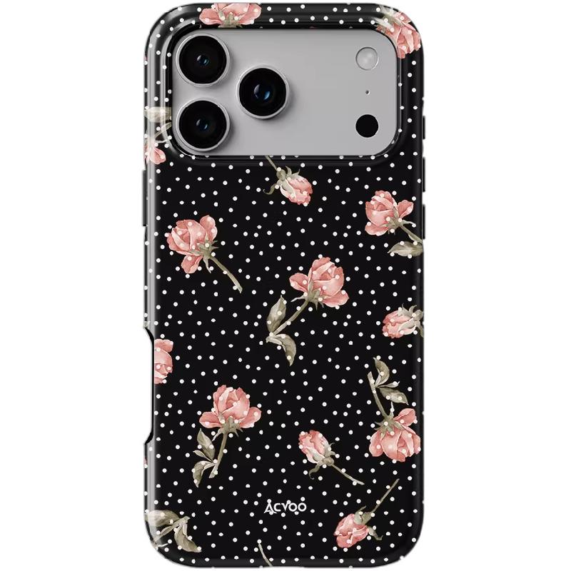 法式复古波点玫瑰iPhone手机壳