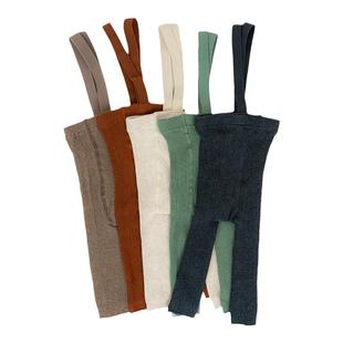 拉波米宝宝举重裤连体背带裤高弹针织大PP紧身裤春秋婴幼儿打底裤