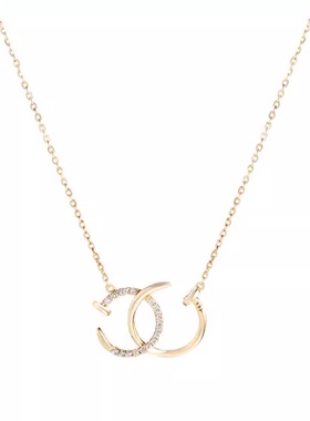 双C钉子纯银项链闺蜜女生日礼物