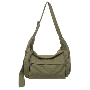 日系慵懒风帆布包包女2025秋冬新款通勤单肩托特包男文艺生斜挎包