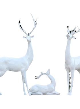 摆件户外园林玻璃钢梅花鹿雕