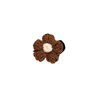 针织花朵丸子头神器抓夹女高级感2025新款冬季蝴蝶结固定发夹头饰