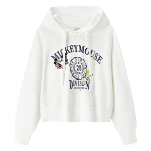 [商场同款]森马迪士尼米奇家族合作系列卫衣女短款2026新款春上衣