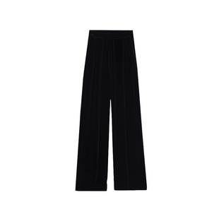 微胖mm300斤阔腿裤女春秋高腰垂感显瘦宽松直筒大码休闲丝绒长裤