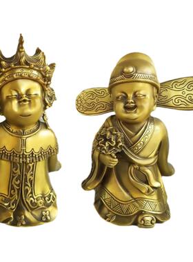 金童玉女卧室摆件纯铜