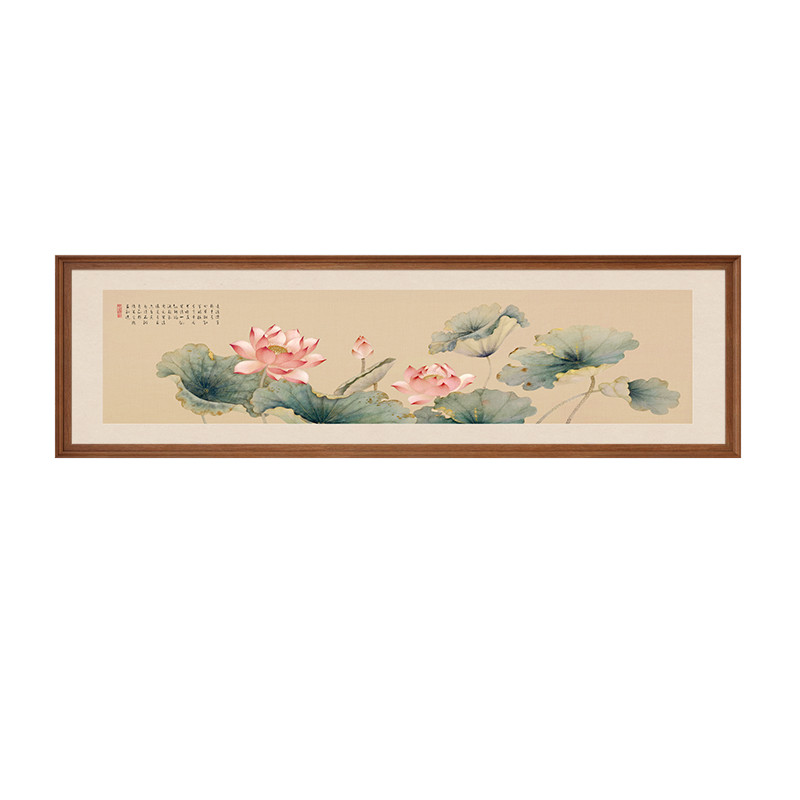 【宋氏美学】荷花沙发背景墙挂画