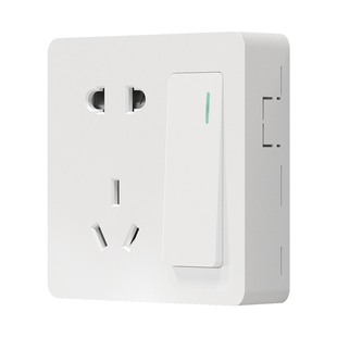 国际电工明装开关插座明线三孔电视空调十孔五孔插座双控开关面板