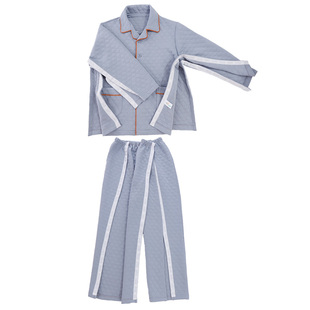 秋冬护理服夹棉易穿脱病员服男骨折卧床康复理疗家居服睡衣按扣款