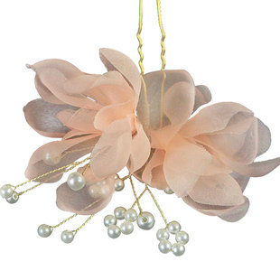 汉服流苏发夹一对绢花珍珠对夹步摇古风头饰仙气发饰发冠配饰少女