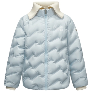 FILA斐乐儿童轻薄羽绒服2025冬季新款女外套中大童翻领上衣钻石绒