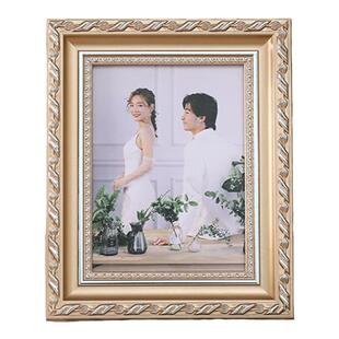 欧式实木婚纱照相框摆台打印加冲洗挂墙定制6 7 8 10寸卧室高级感