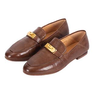 包小姐与鞋先生2025年秋季复古做旧五金扣低跟乐福鞋女253136