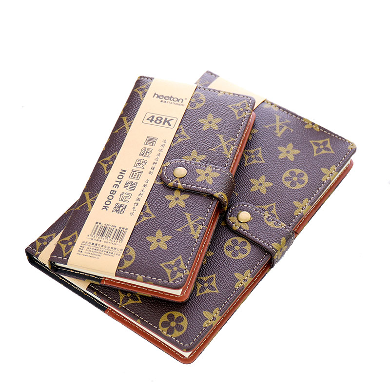 高档皮面笔记本子加厚b5带扣子