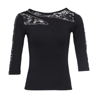 朵俏拉丁舞服上衣女成人春夏新款舞蹈服摩登舞服国标表演服练功服