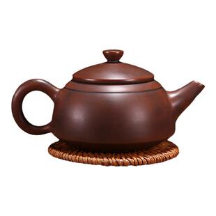 坭兴陶西施壶梁业兰纯手工制作水平壶泡茶陶壶光素仿古壶茶具单壶