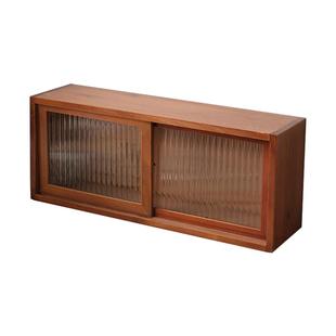 杯子茶具收纳盒桌面实木收纳柜化妆品收纳盒子日系杂物整理盒防尘