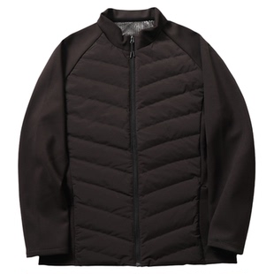 简约干练！都市通勤秋冬男士轻量立领拼接防风保暖运动羽绒服外套