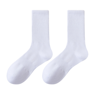 运动黑色袜子男士纯棉中筒袜女袜防臭学生黑白纯色春秋款长筒短筒