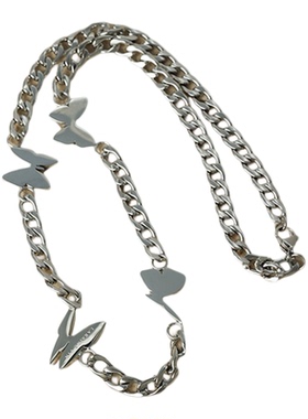 LaraineYin原创设计欧美轻奢小众蝴蝶锁骨链简约情侣项链T恤链ins