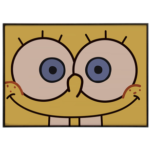 海绵宝宝儿童房装饰画卡通动漫卧室床头挂画派大星章鱼哥简约壁画