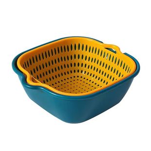 【15*14*7cm】小号双层洗菜洗水果沥水篮