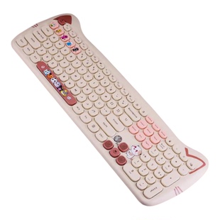 女生可爱奶茶色有线键盘鼠标套装KT猫笔记本电脑台式无声办公打字