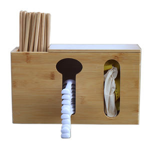 餐厅饭店创意多功能竹筒筷子筒定制商用餐具收纳桶竹制沥水筷子盒
