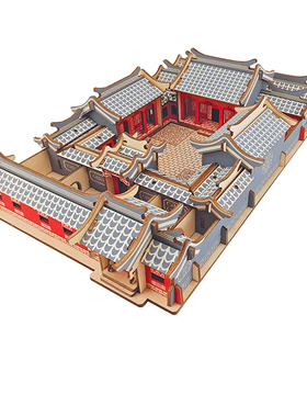 古风手工艺品积木模型中国风建筑