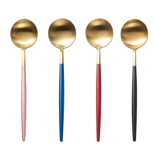 304不锈钢勺子家用饭勺汤匙调羹网红轻奢女韩式长柄吃西瓜勺餐勺