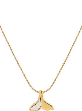 花迹鱼尾项链轻奢小众设计感贝母锁骨链2026年新款爆款复古颈链女