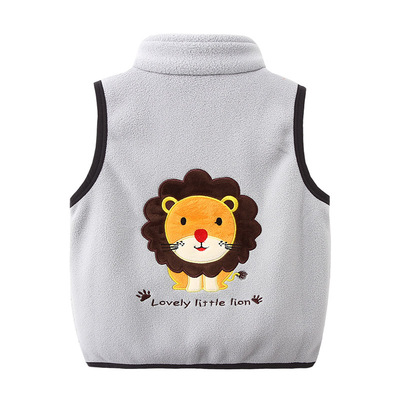 男童加绒马甲宝宝卡通背心开衫