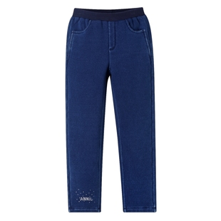 【商场同款】安奈儿童装女童针织牛仔裤冬加绒AG446814