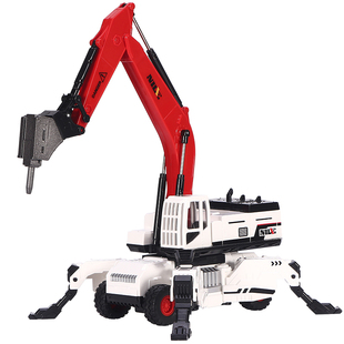 挖掘机玩具儿童男孩2025新款玩具车合金破碎锤钻孔机抓木机工程车