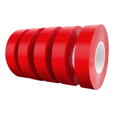 贴春联对联双面胶带撕下不留痕迹红色网格布基双面无痕胶布婚庆婚房装饰气球喜字福字年画高粘度强力固定墙面