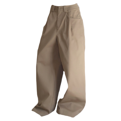 AIRROOM中性压褶自然腰休闲西裤