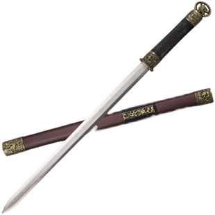 新款不锈钢环首剑汉剑唐剑长剑古风摄影道具收藏摆设小汉剑未开刃