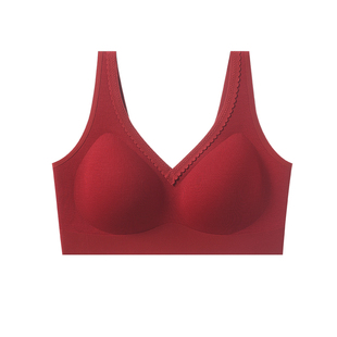 本命年内衣套装女无痕背心式2026马年新娘红色结婚嫁娶文胸礼盒装