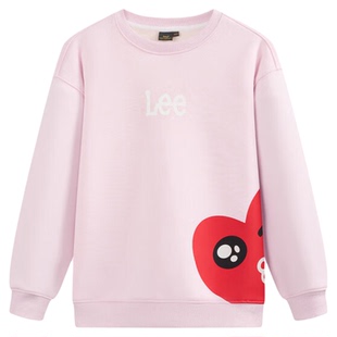 lee kids商场同款童装男女同款通穿秋冬保暖加绒圆领套头长袖卫衣
