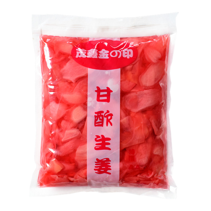 日本料理金印 红姜片 寿司姜片1500g 红姜丝酸甜可口ガリ姜片醋渍