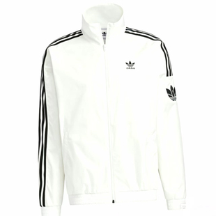 adidas originals三叶草撞色运动复古立领长袖夹克外套 男女同款