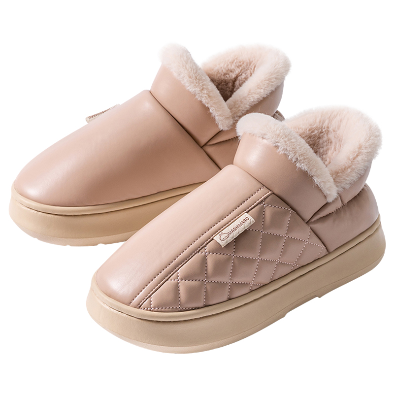 流氓兔女士棉鞋冬季家居家加厚加绒高帮冬天保暖包跟棉拖鞋男外穿