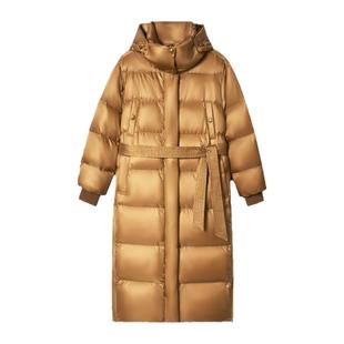 PSALTER诗篇鹅绒服H型系带连帽轻量感长款羽绒服冬款