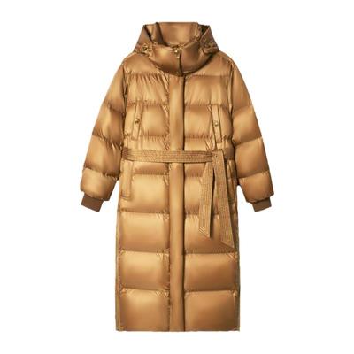 PSALTER诗篇鹅绒服H型系带收腰连帽轻量感长款羽绒服冬款