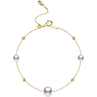 GiO珠宝 Akoya海水珍珠满天星项链手链18K金淡水珍珠锁骨链女