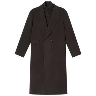 诗篇专选一衣多穿真两件长款双面毛呢大衣外套2025冬款